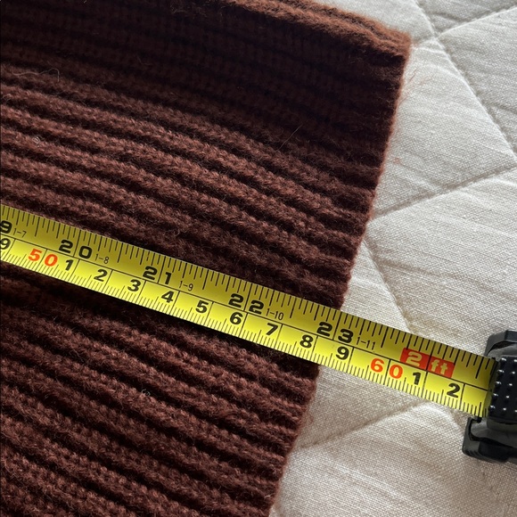 Classic Ribbed Brown Button-Front Cardigan Sweater - Picture 4 of 6